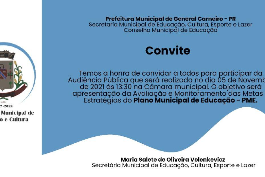 Convite para audiência pública