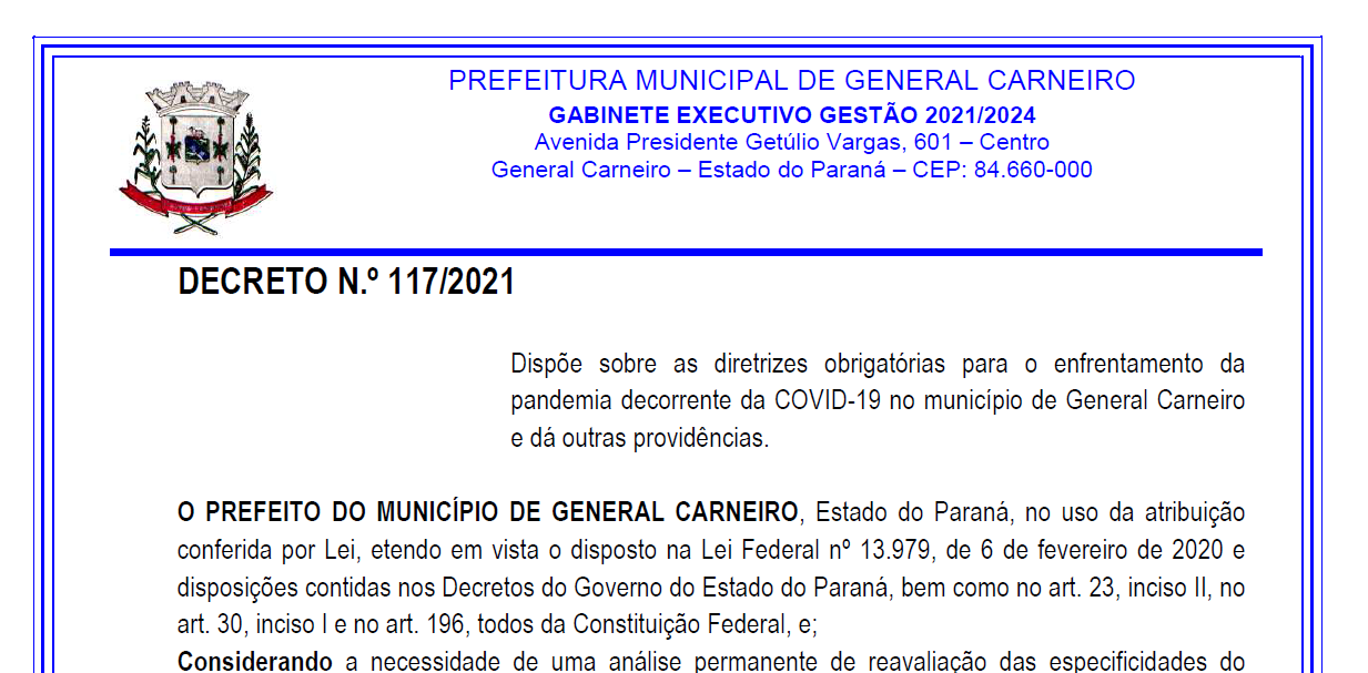 Prefeitura de General Carneiro orienta sobre os serviço de Delivery, válido somente para entregas em domicilio e não para retiradas no comércio