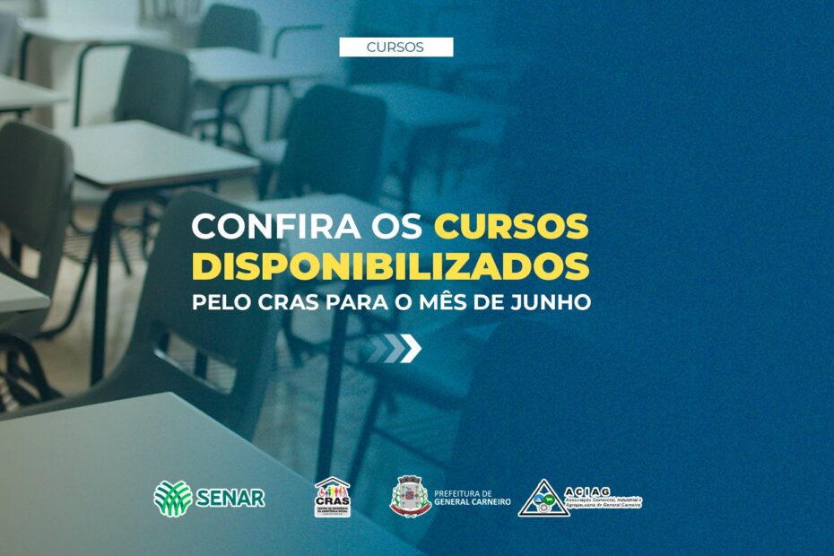 Confira os cursos disponibilizados pelo CRAS, em parceria com a ACIAG, para o mês de Julho.